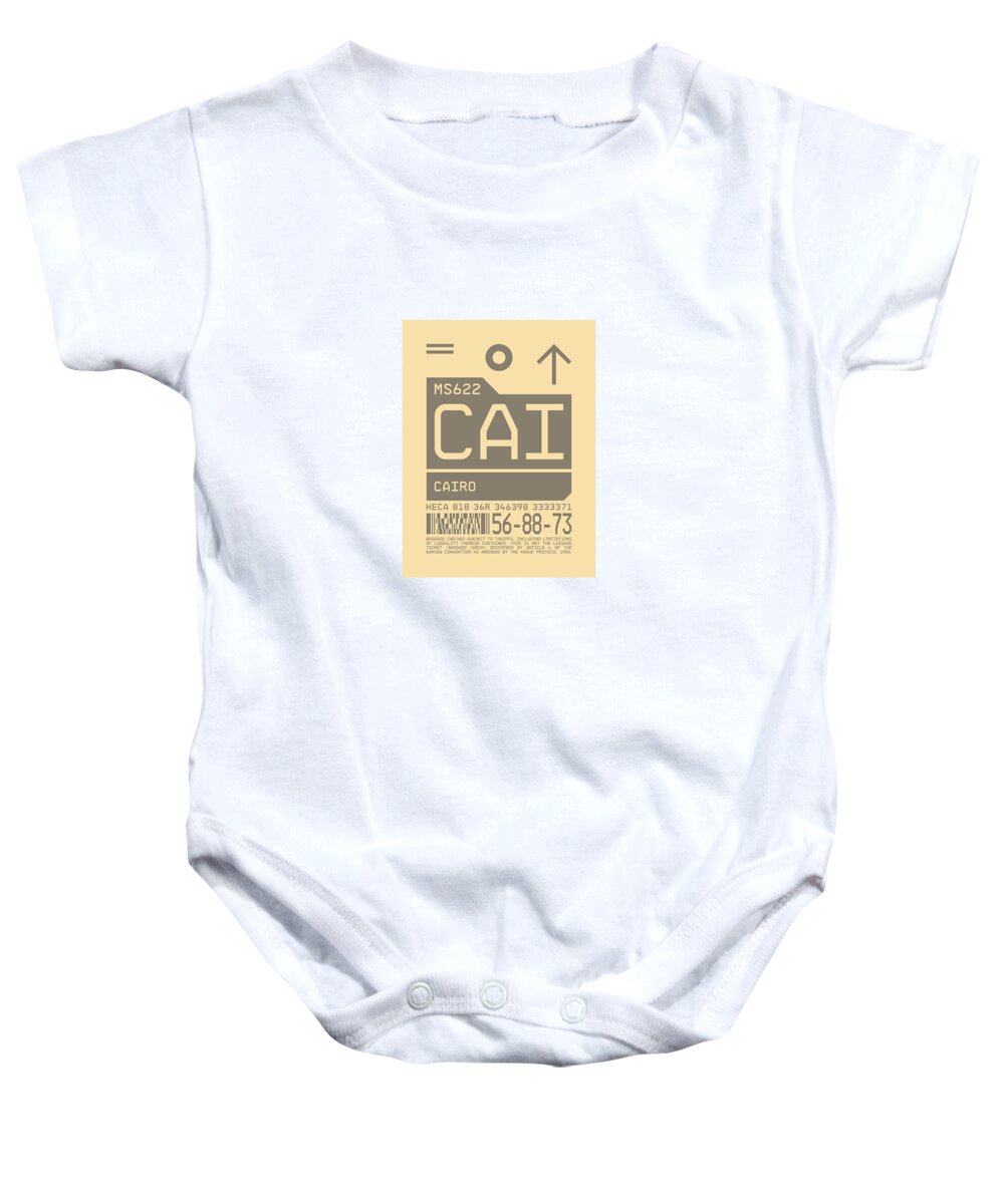 Airline Baby Onesie featuring the digital art Luggage Tag C - CAI Cairo Egypt by Organic Synthesis
