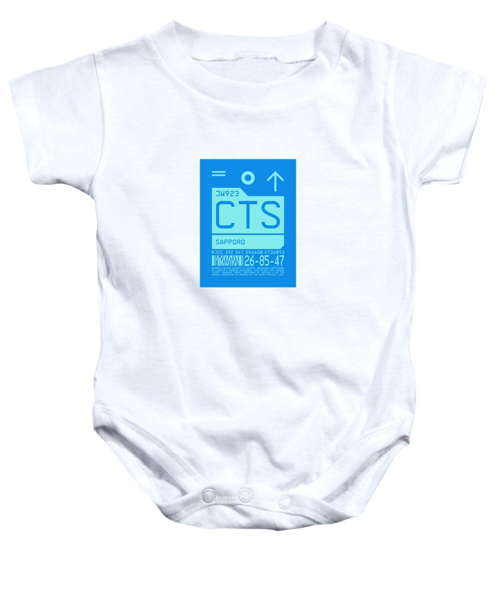 Airline Baby Onesie featuring the digital art Luggage Tag C - CTS Sapporo Japan by Organic Synthesis