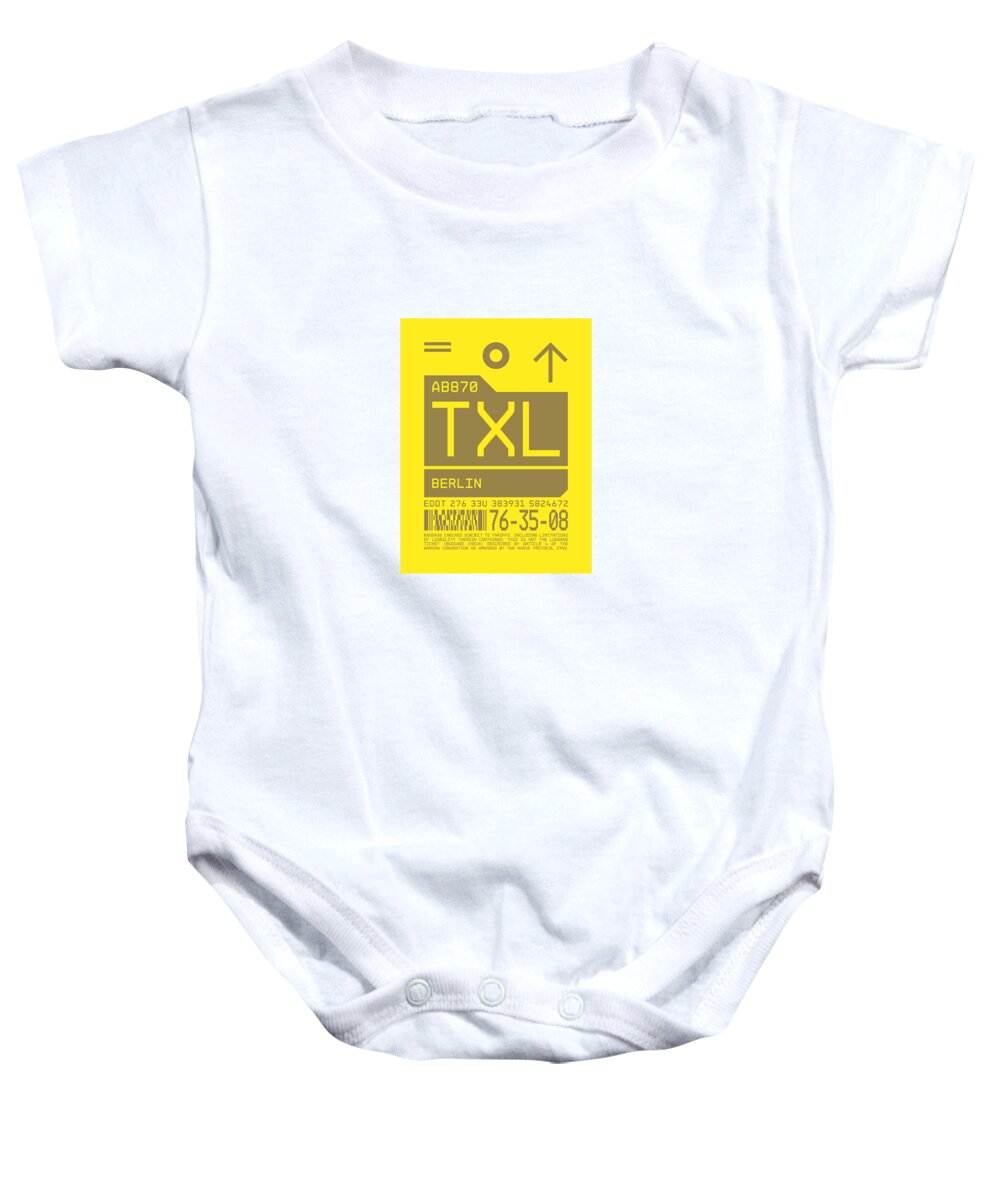Airline Baby Onesie featuring the digital art Luggage Tag C - TXL Berlin Germany by Organic Synthesis