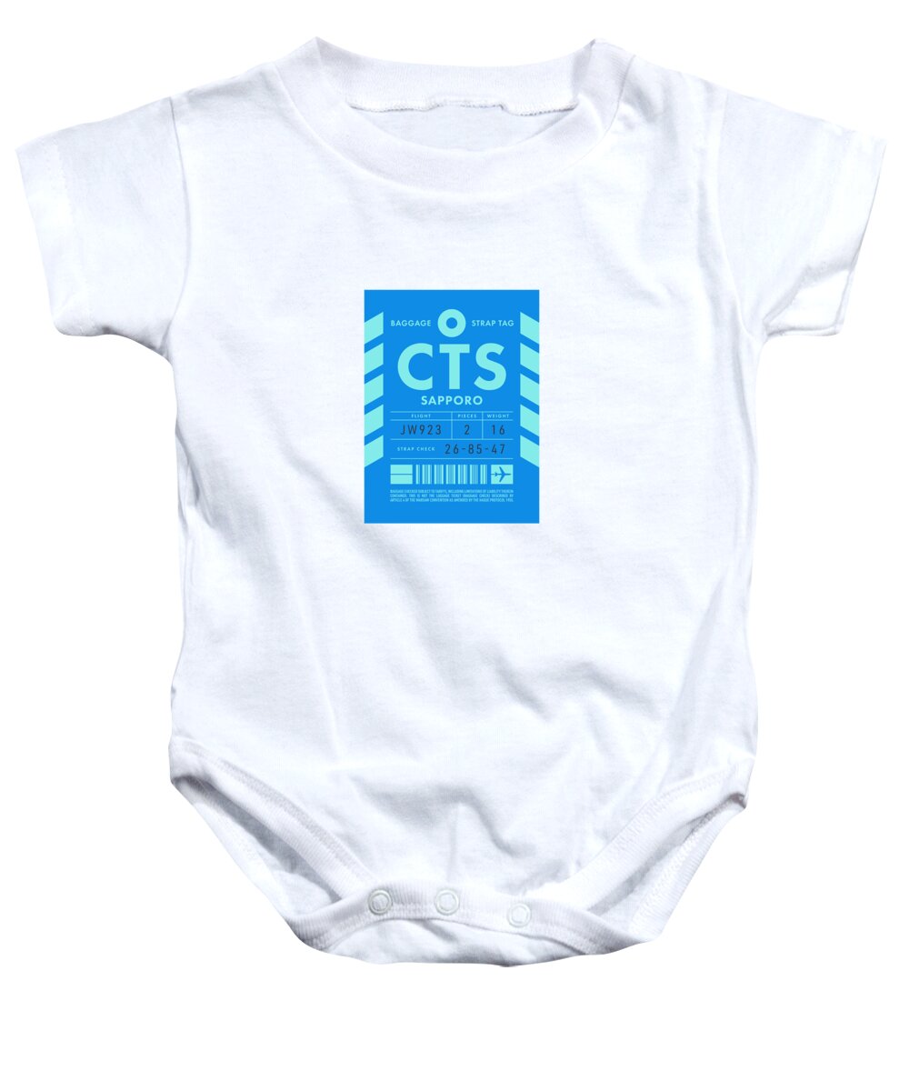 Airline Baby Onesie featuring the digital art Luggage Tag D - CTS Sapporo Japan by Organic Synthesis