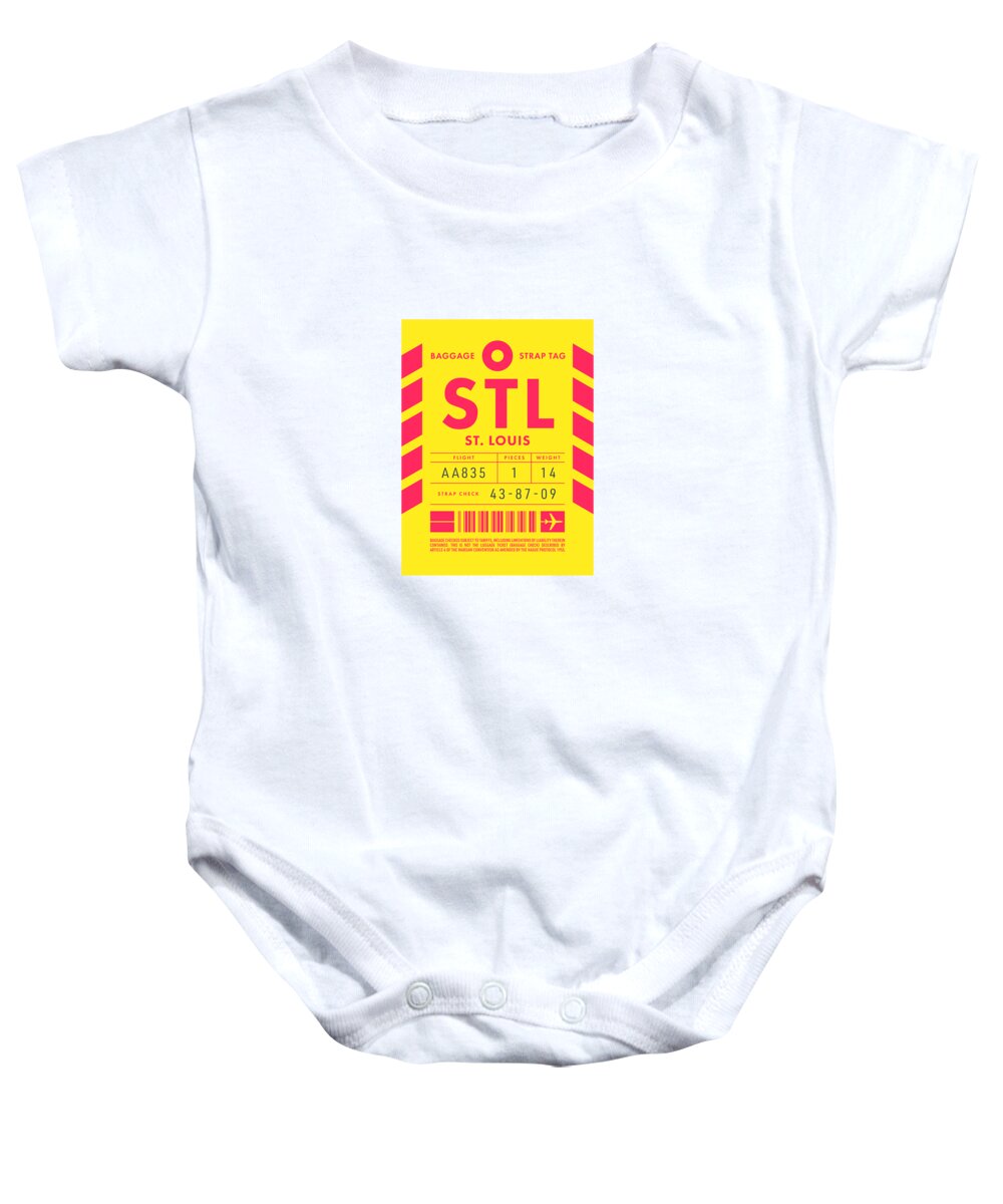 Airline Baby Onesie featuring the digital art Luggage Tag D - STL St Louis USA by Organic Synthesis