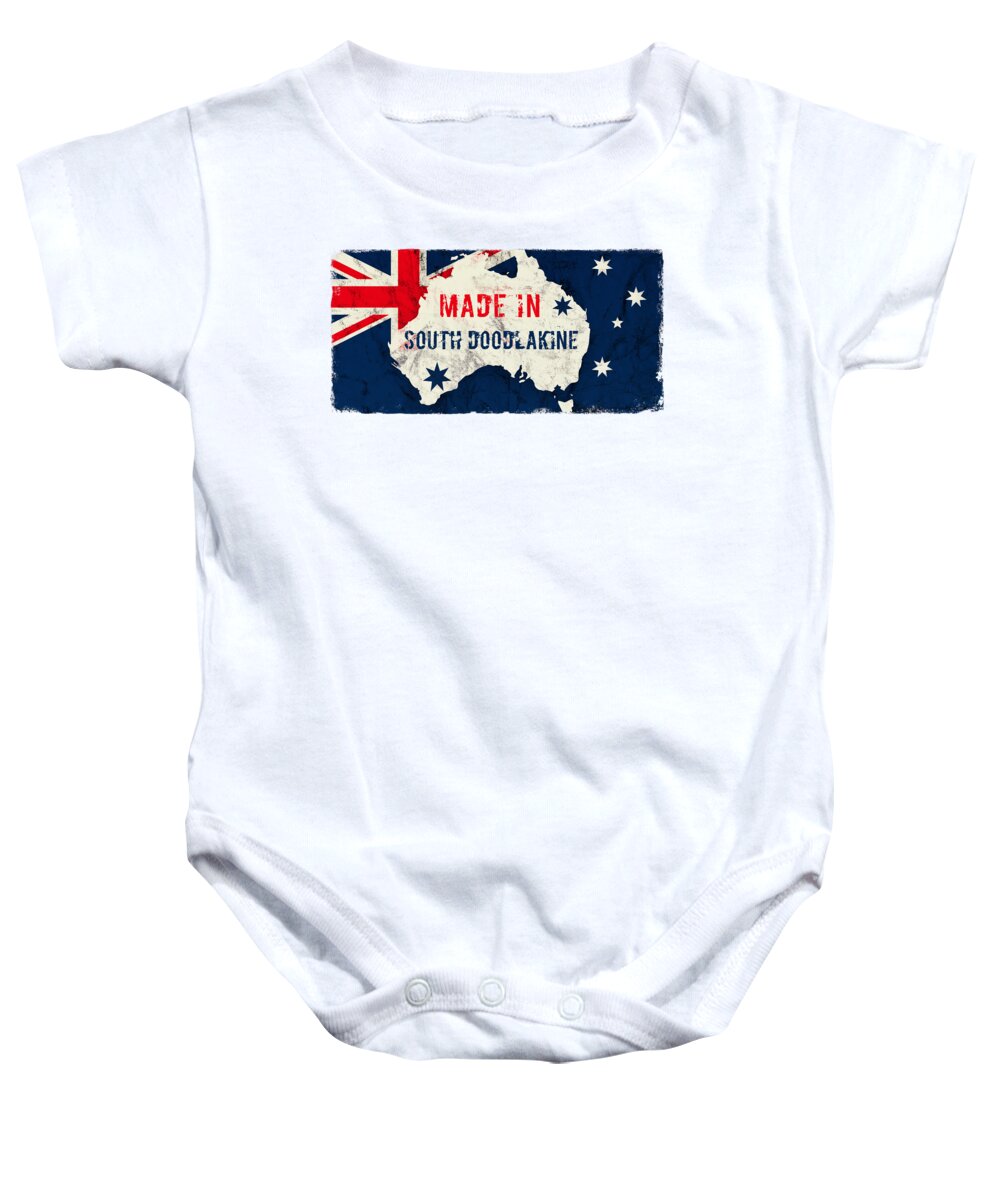 South Doodlakine Baby Onesie featuring the digital art Made in South Doodlakine, Australia #southdoodlakine #australia by TintoDesigns