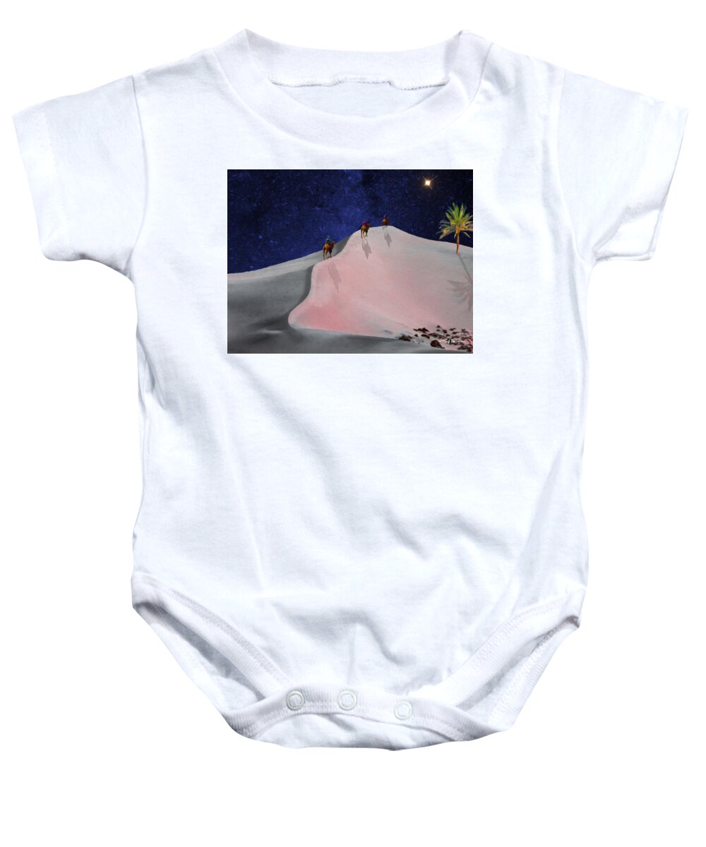  Landscape Baby Onesie featuring the painting Magi by Trask Ferrero