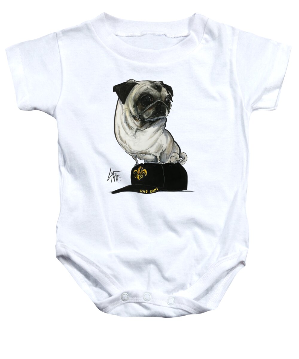 Maillet Baby Onesie featuring the drawing Maillet 4211 by Canine Caricatures By John LaFree