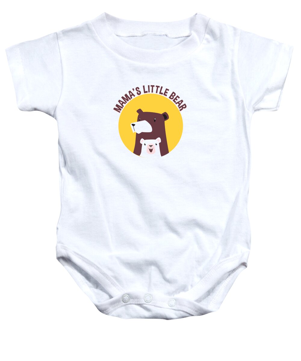 Adorable Baby Onesie featuring the digital art Mamas Little Bear Mother and Her Cub by Jacob Zelazny