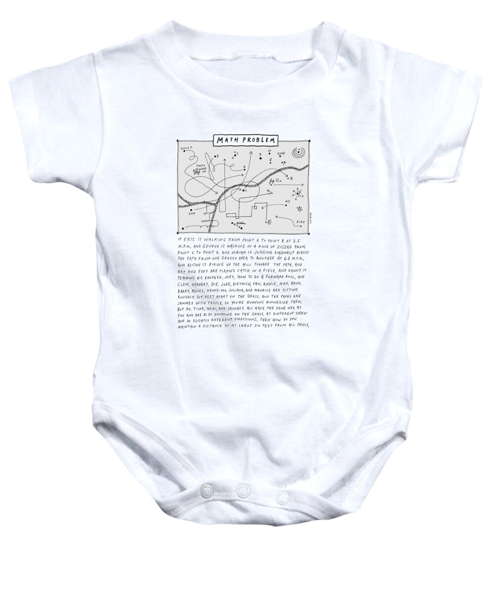 A24166 Baby Onesie featuring the drawing Math Problem by Liana Finck