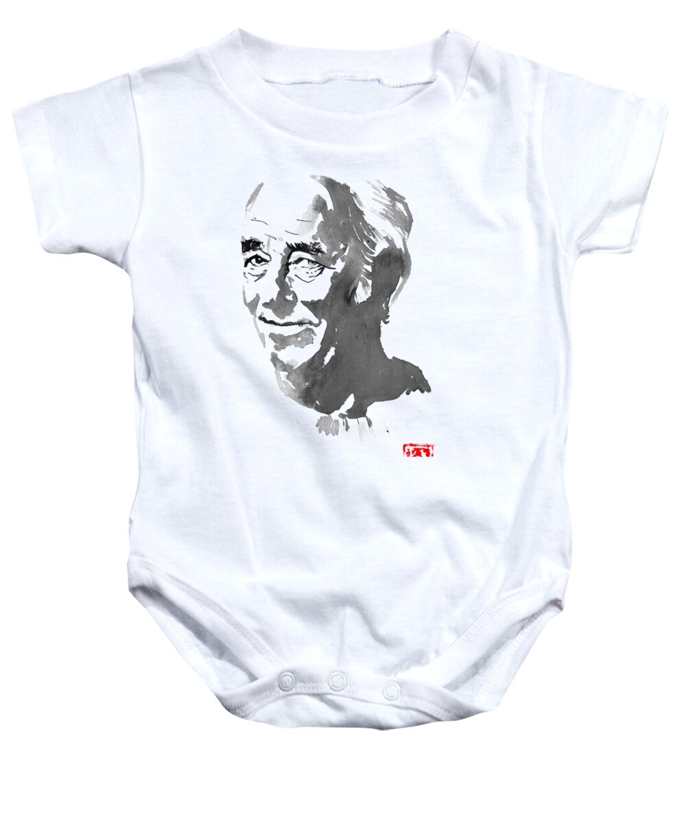 Maxime Leforestier Baby Onesie featuring the drawing Maxime Leforestier by Pechane Sumie