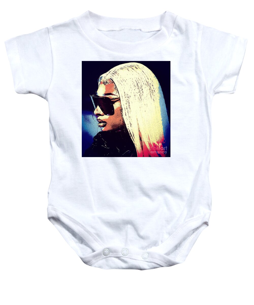 Megan Thee Stallion Baby Onesie featuring the photograph Megan Thee Stallion -- 6 by Jayne Somogy