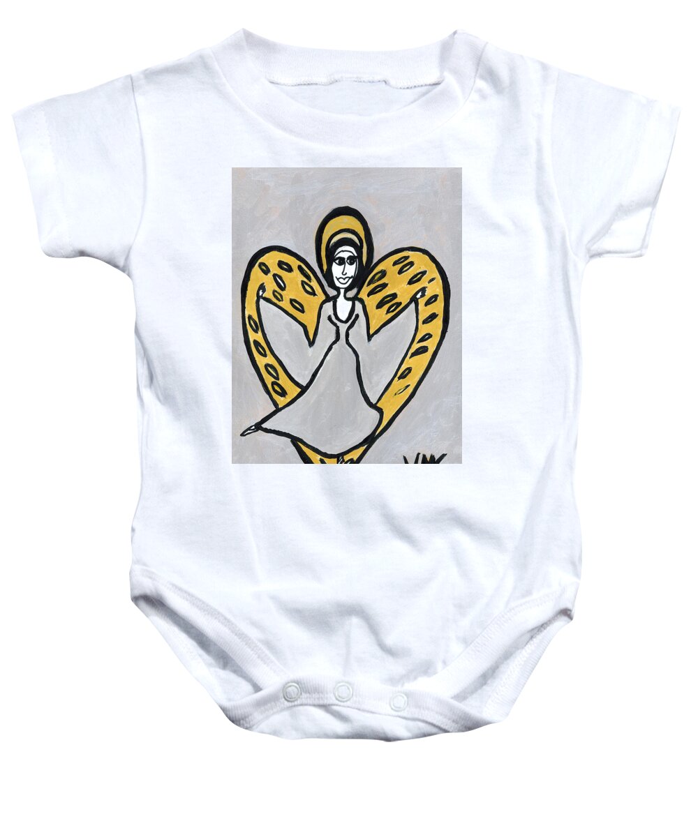 Angel Baby Onesie featuring the painting Mellatrea Angel by Victoria Mary Clarke
