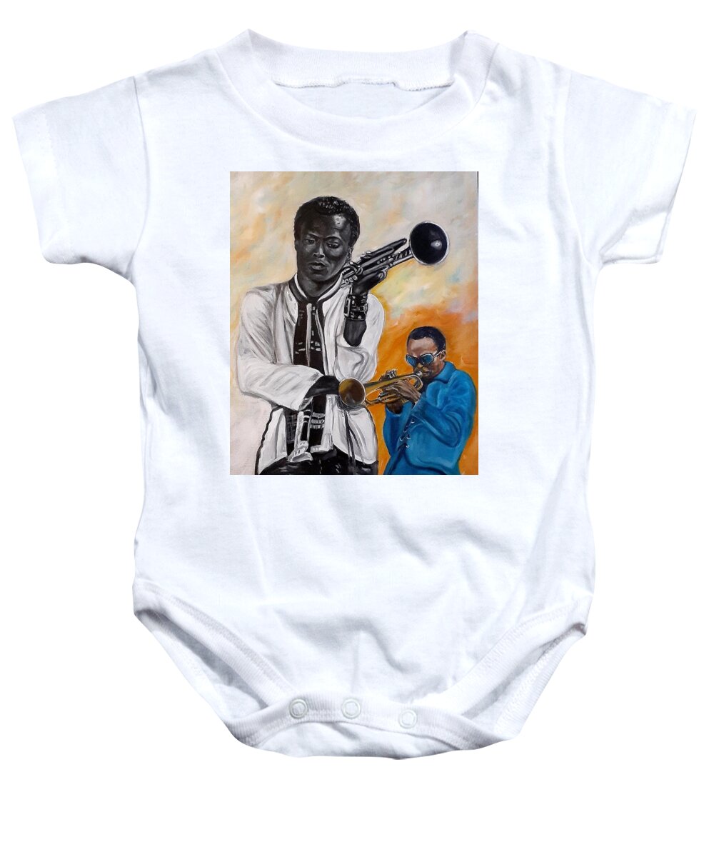 Miles Davis Baby Onesie featuring the painting Miles Davis by Victor Thomason
