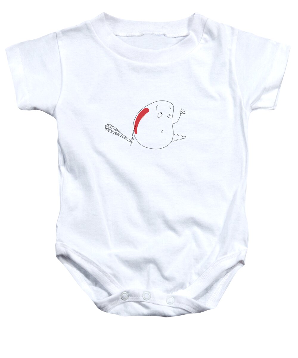 Mo Baby Onesie featuring the drawing The Mo Club by J Lyn Simpson