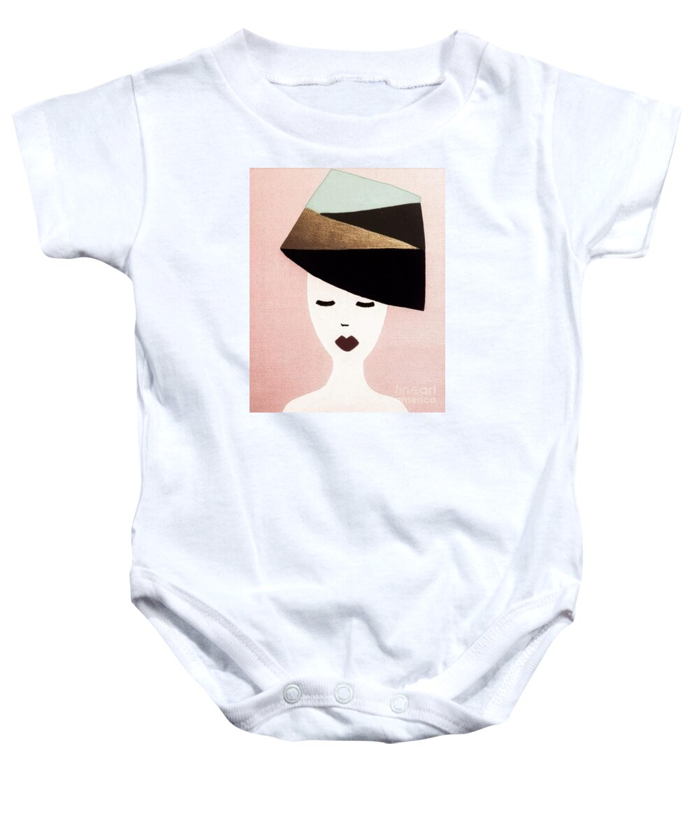 Abstrakt Baby Onesie featuring the mixed media Modern lady by Nomi Morina