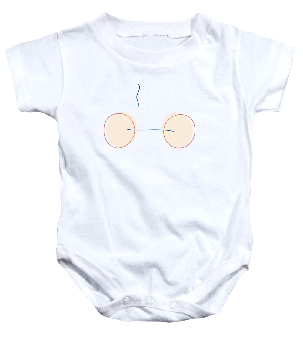 Modern Baby Onesie featuring the digital art Modern Lines Harry Potter Glasses Abstract by Ink Well