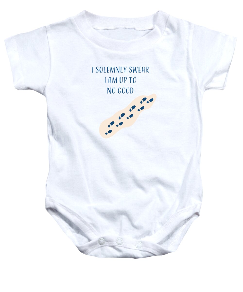 Modern Baby Onesie featuring the digital art Modern Lines Harry Potter Solemnly Swear Abstract by Ink Well