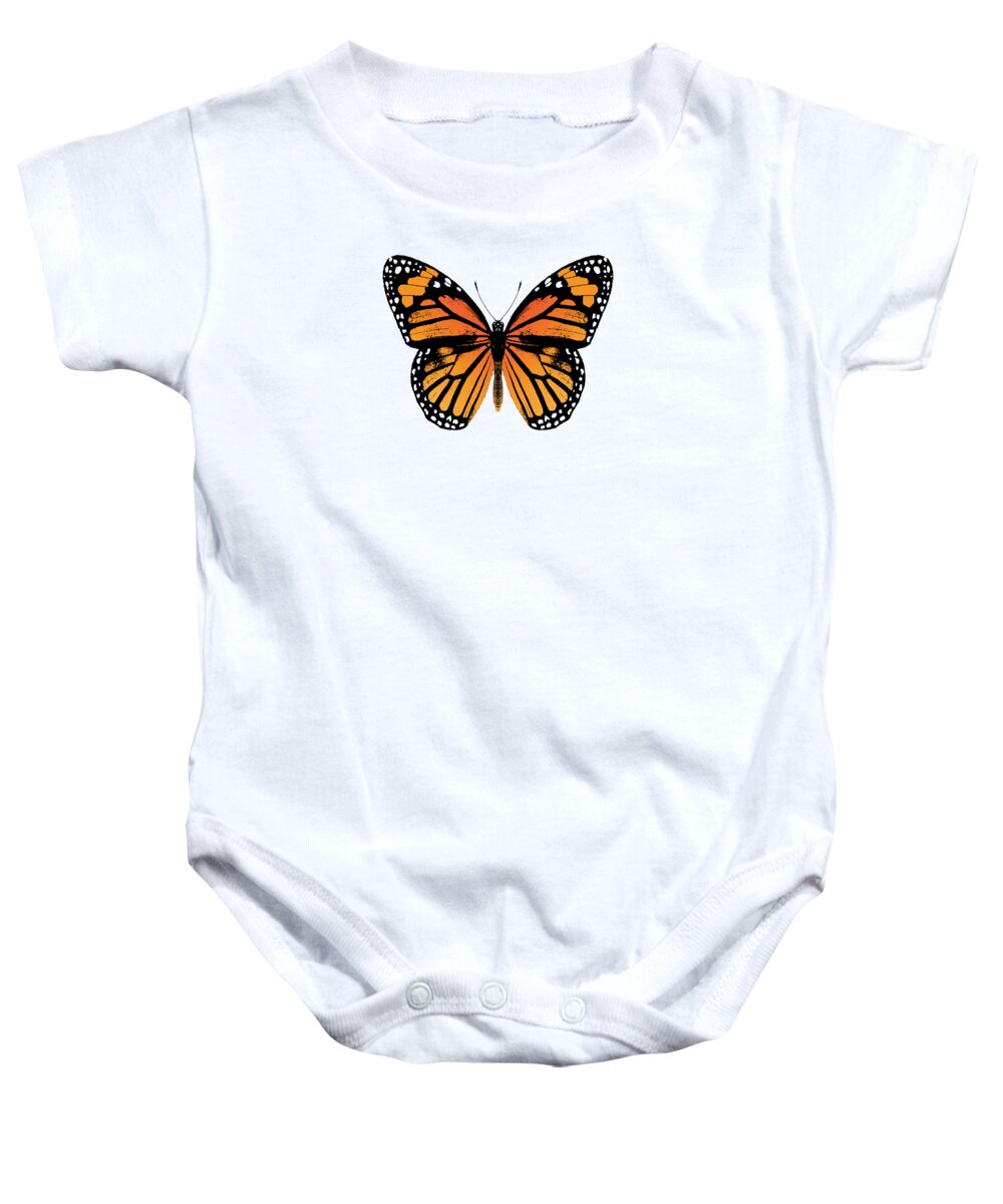 Monarch Butterfly Baby Onesie featuring the digital art Monarch Butterfly by Eclectic at Heart