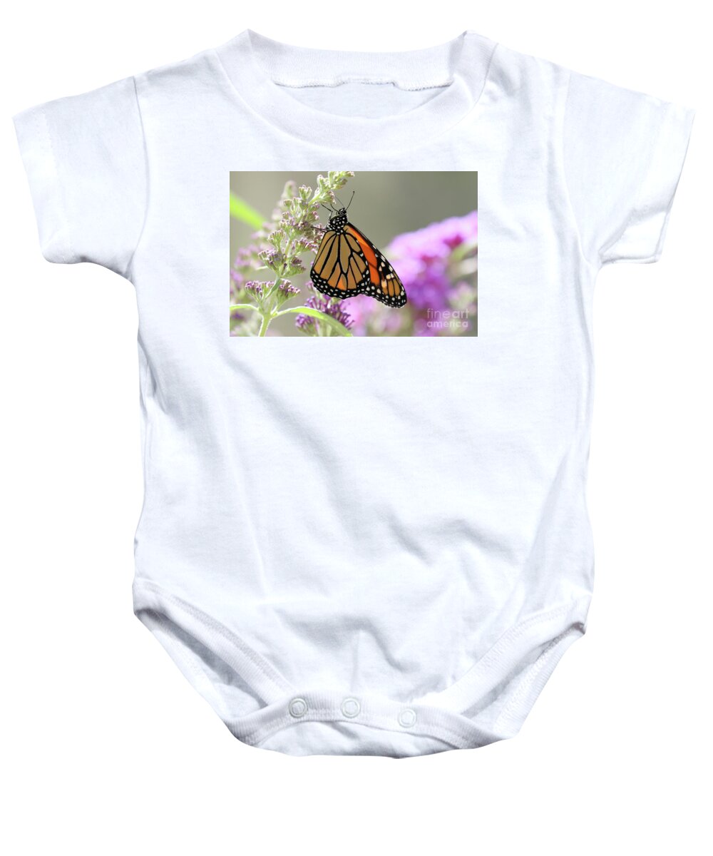 Monarch Baby Onesie featuring the photograph Monarch Butterfly by Vivian Krug Cotton