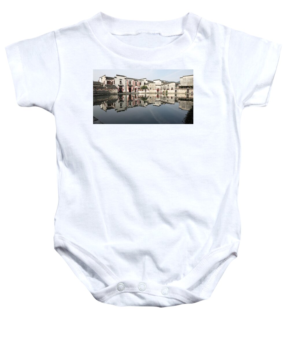 Moon Pond Baby Onesie featuring the photograph Moon Pond In Hong Village 2 by Mingming Jiang