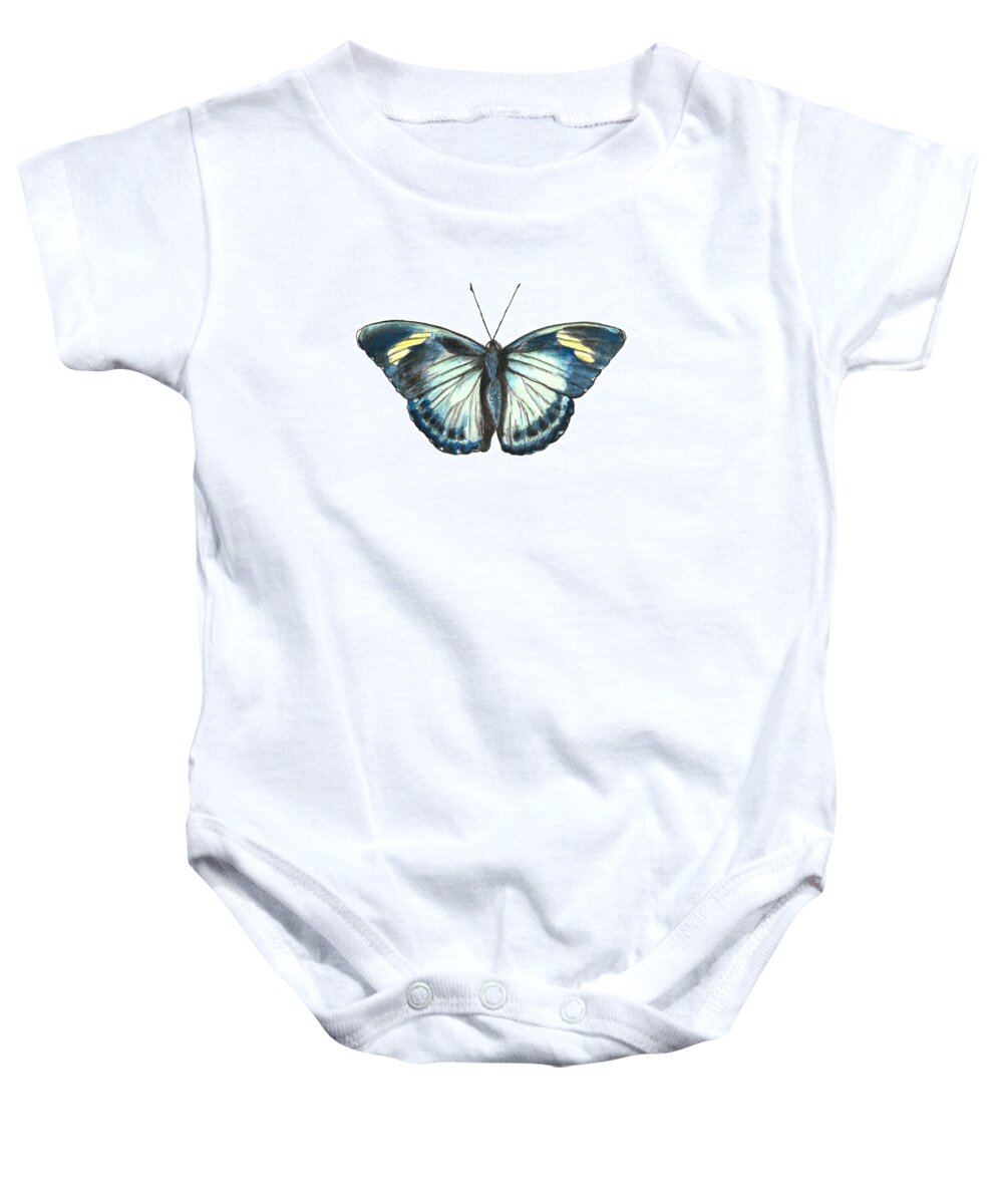 Butterfly Baby Onesie featuring the painting Morpho Butterfly by Pamela Schwartz