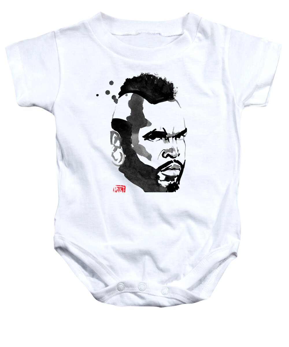 Mister T Baby Onesie featuring the drawing Mr T by Pechane Sumie