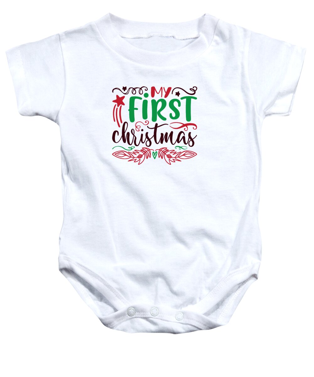 Boxing Day Baby Onesie featuring the digital art My first Christmas by Jacob Zelazny