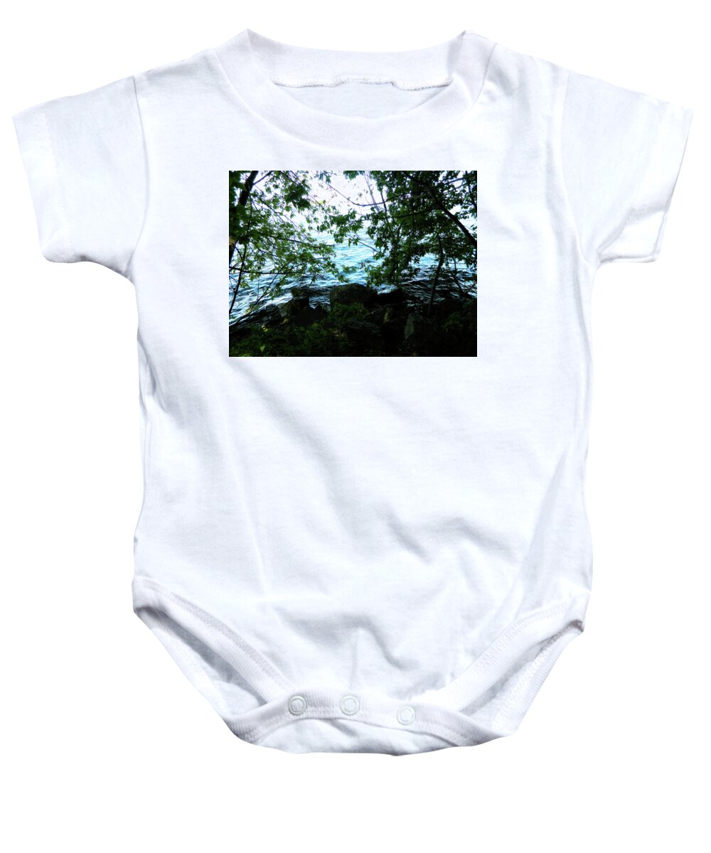 My New Spot Baby Onesie featuring the photograph My New Spot 2 by Cyryn Fyrcyd