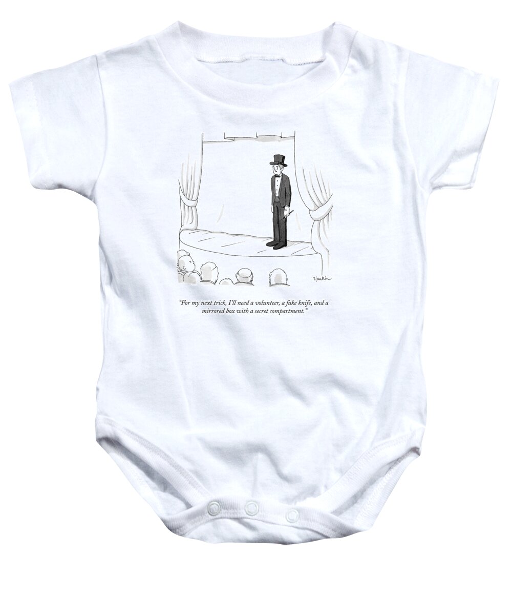for My Next Trick Baby Onesie featuring the drawing My Next Trick by Charlie Hankin