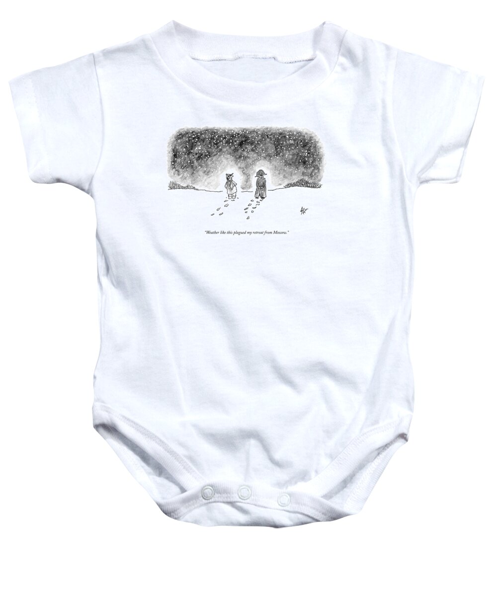 A25240 Baby Onesie featuring the drawing My Retreat From Moscow by Frank Cotham