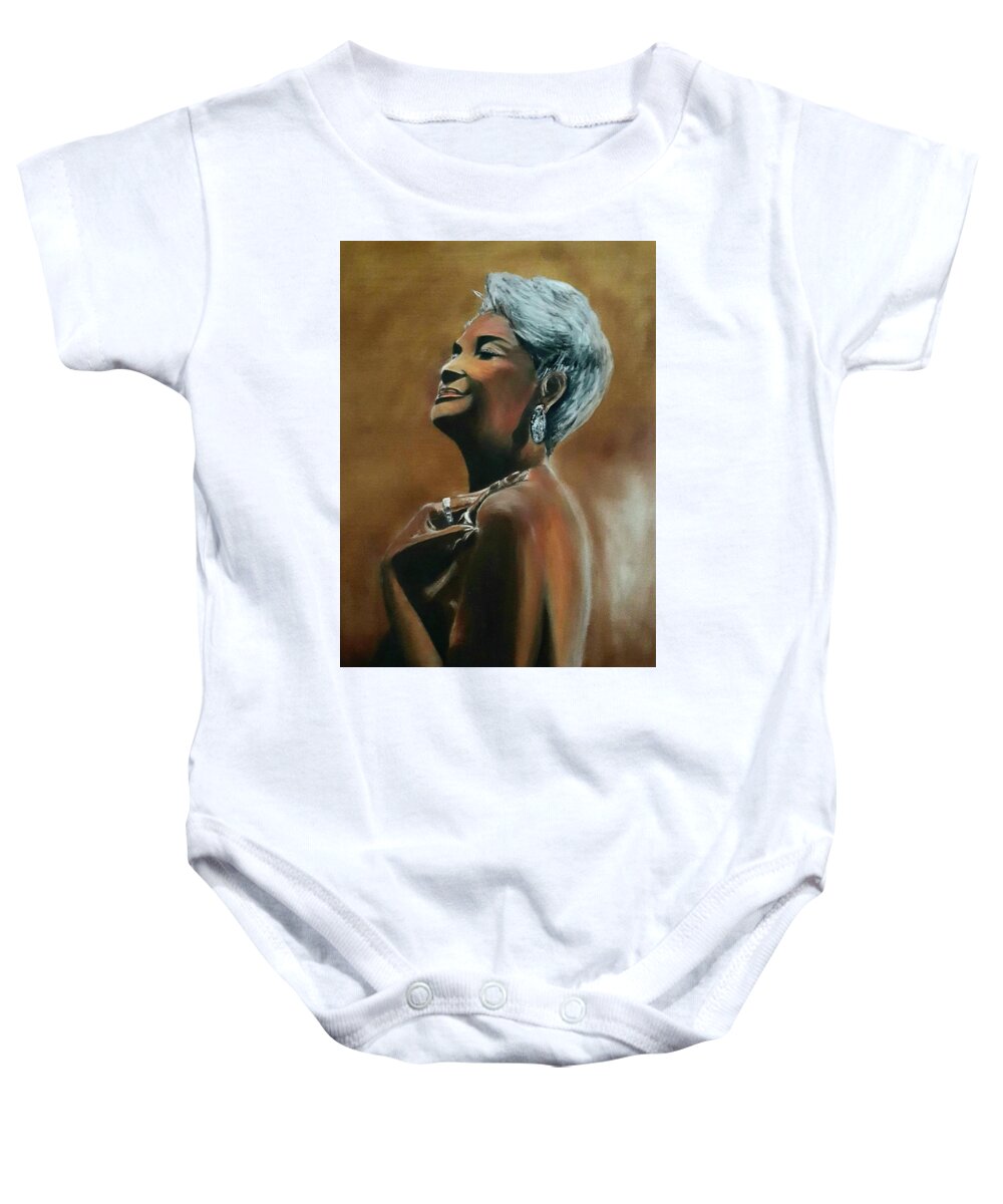 Jazz Singers Baby Onesie featuring the painting Nancy Wilson by Victor Thomason