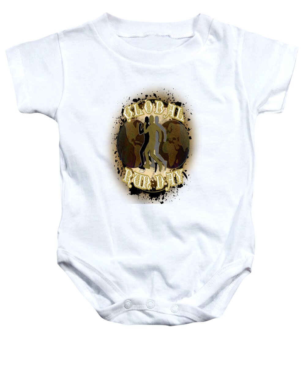 National Baby Onesie featuring the digital art Nation Run Day June by Delynn Addams
