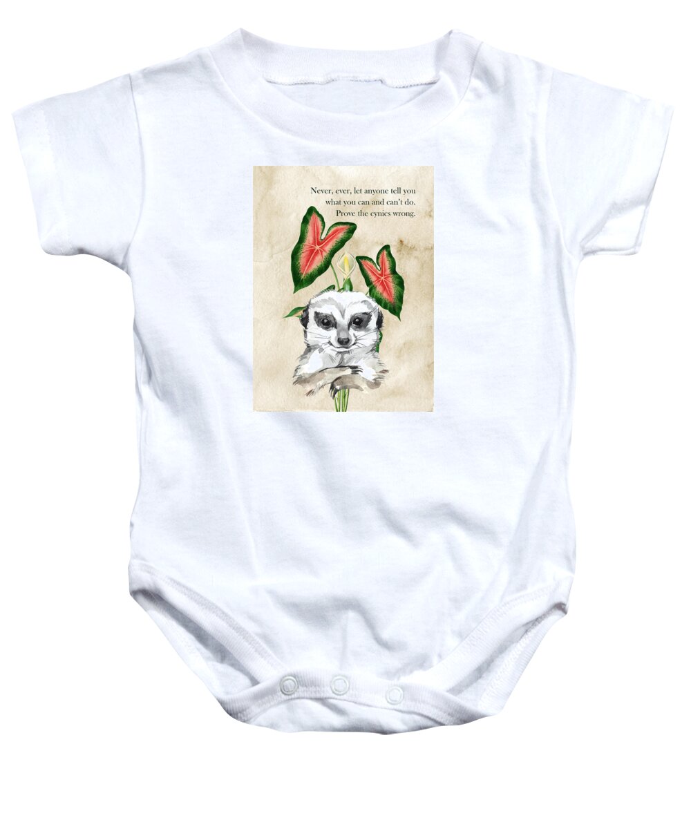 Inspiration Baby Onesie featuring the mixed media Never let anyone tell you what you can and can not do by Johanna Hurmerinta
