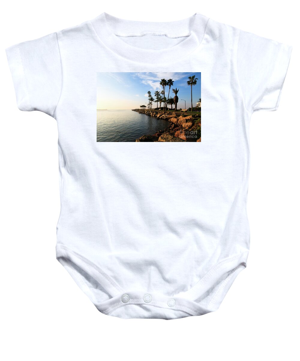 America Baby Onesie featuring the photograph Newport Beach Jetty Balboa Peninsula California by Paul Velgos