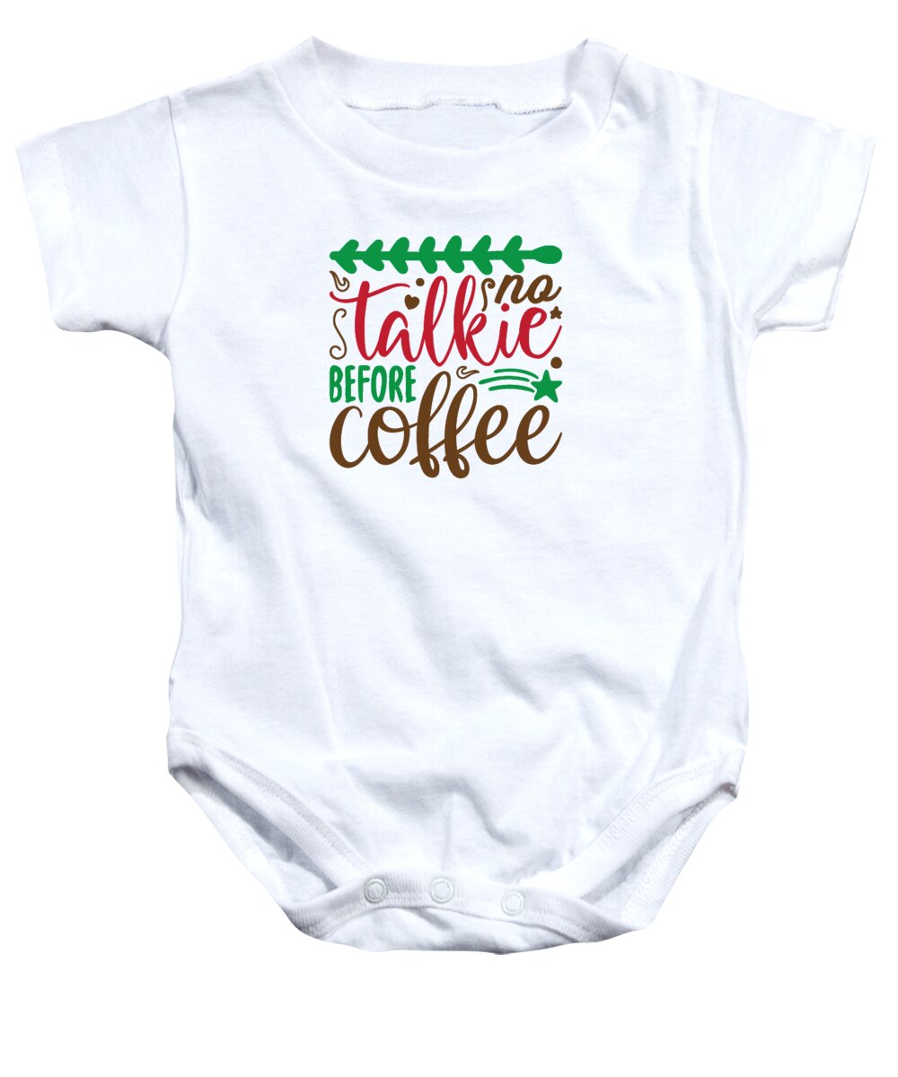 Boxing Day Baby Onesie featuring the digital art No talkie before coffee by Jacob Zelazny
