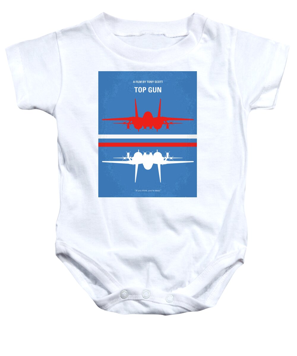 Top Baby Onesie featuring the digital art No128 My TOP GUN minimal movie poster by Chungkong Art