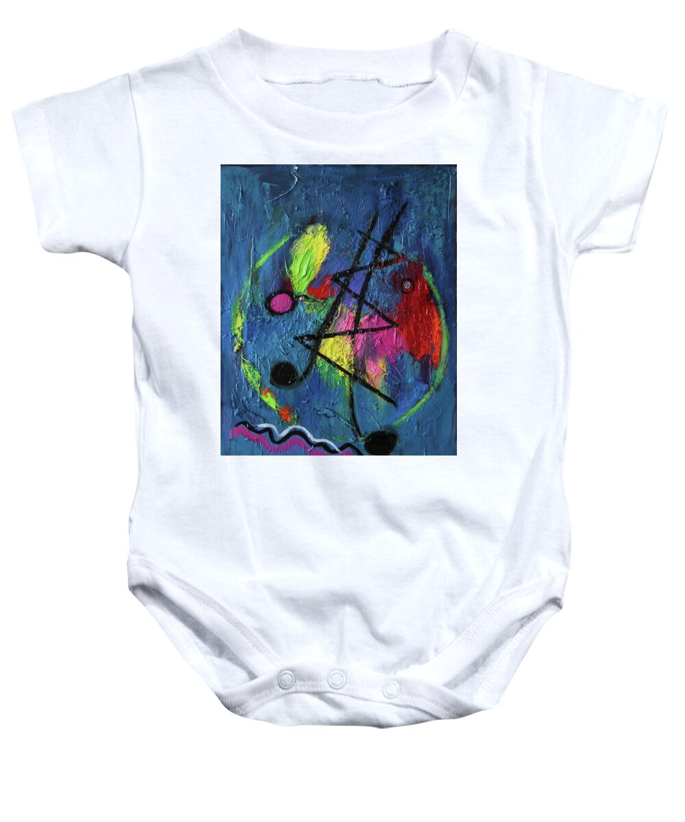 Modern Baby Onesie featuring the painting Noise by Karin Eisermann