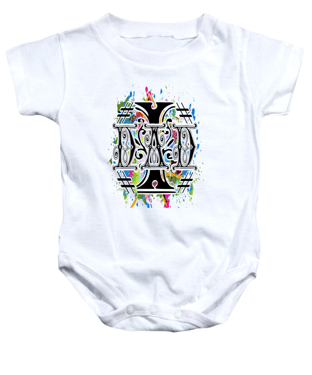 Number Baby Onesie featuring the digital art Number One Dad for Father's Day Holiday by Delynn Addams