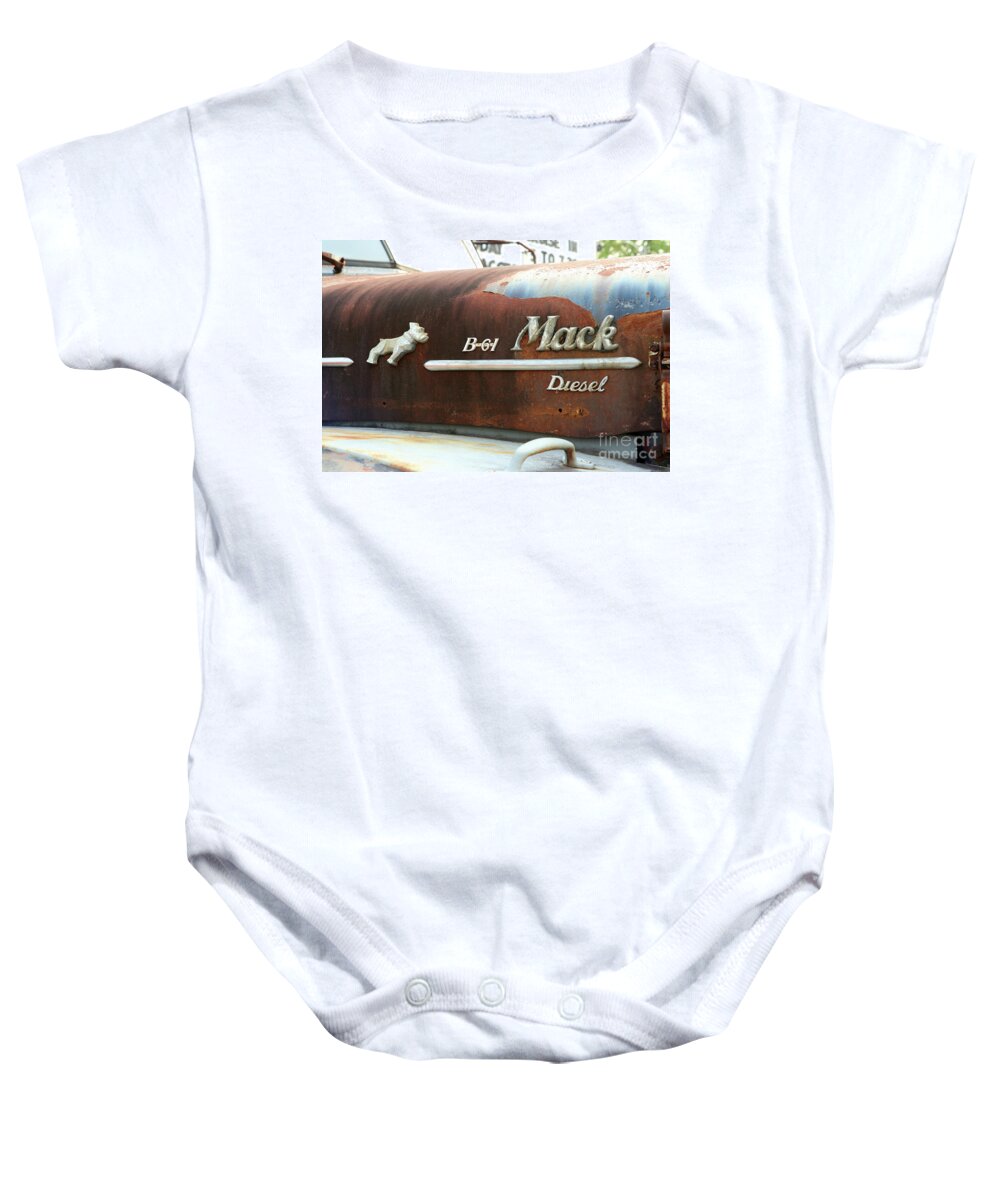 Mack Truck Baby Onesie featuring the photograph Old Mack Truck  8353 by Jack Schultz