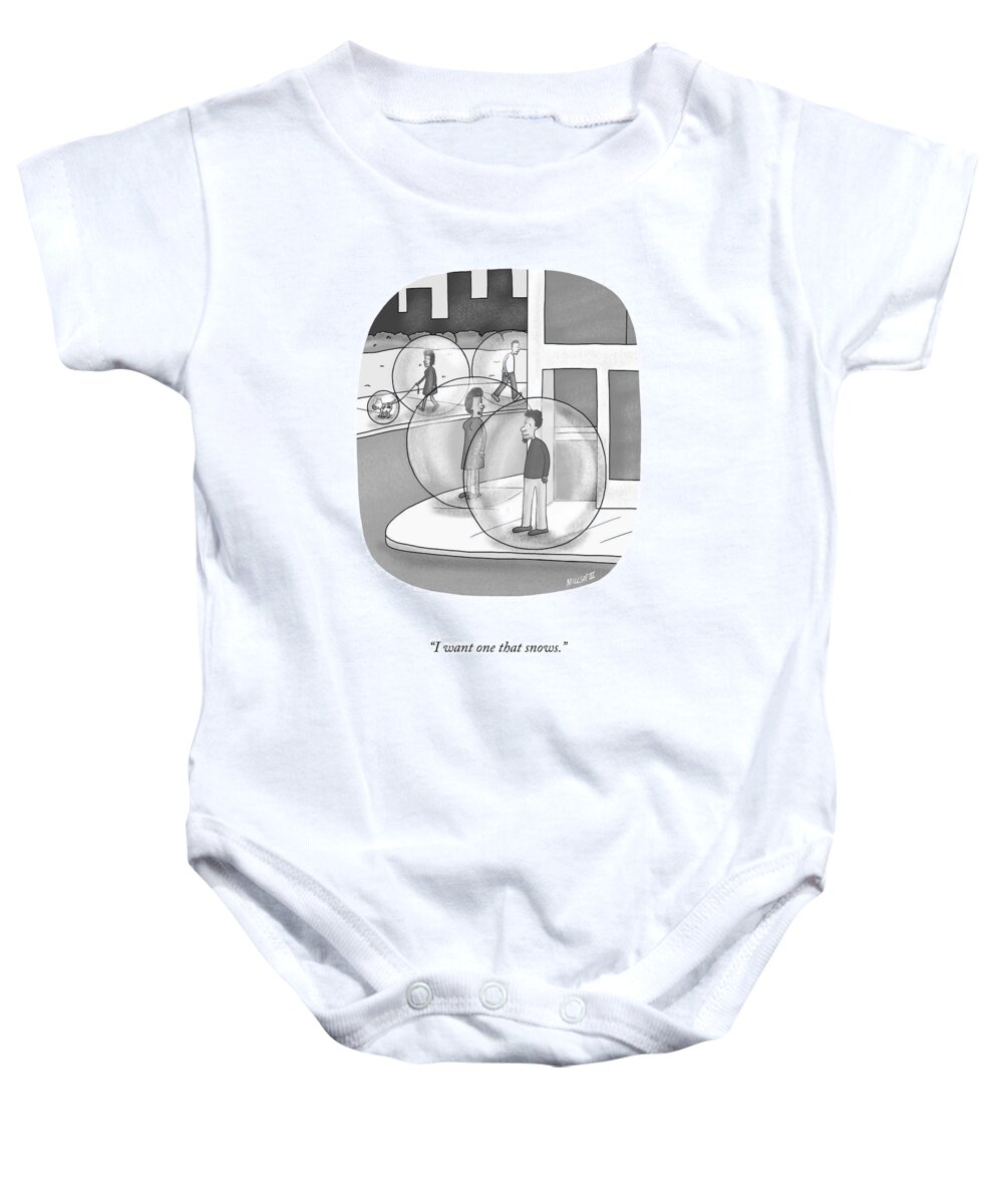 Cctk Baby Onesie featuring the drawing One That Snows by Lonnie Millsap