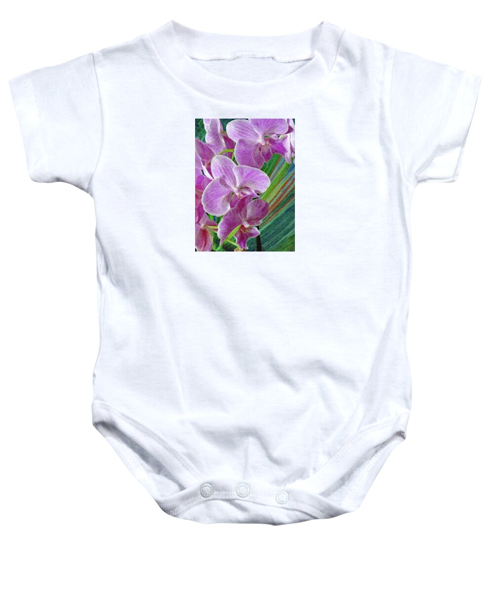 Orchid Baby Onesie featuring the photograph Orchids and Palms by Corinne Carroll