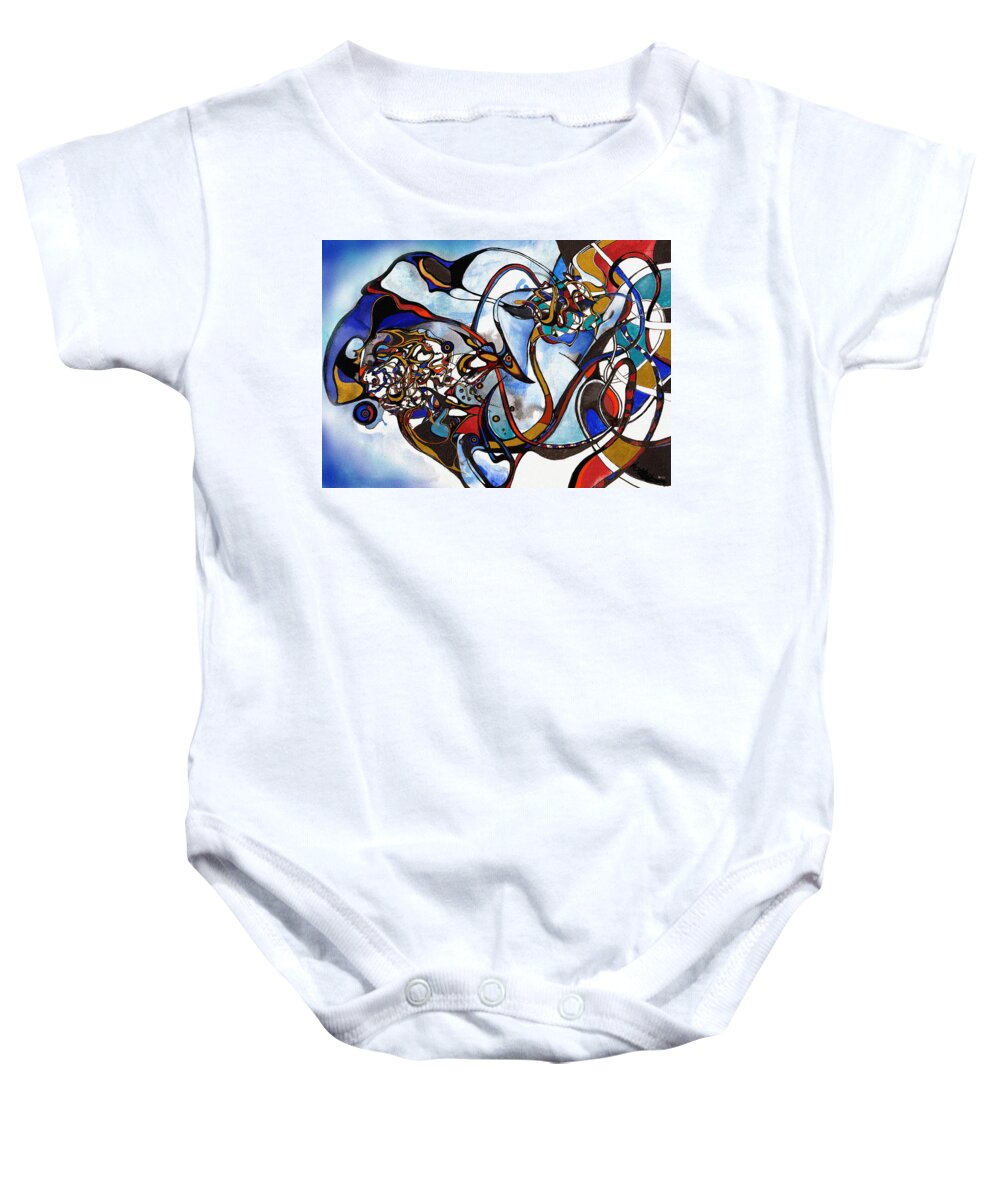 Ornamental Painting Baby Onesie featuring the painting Ornamental Painting No.4 by Wolfgang Schweizer