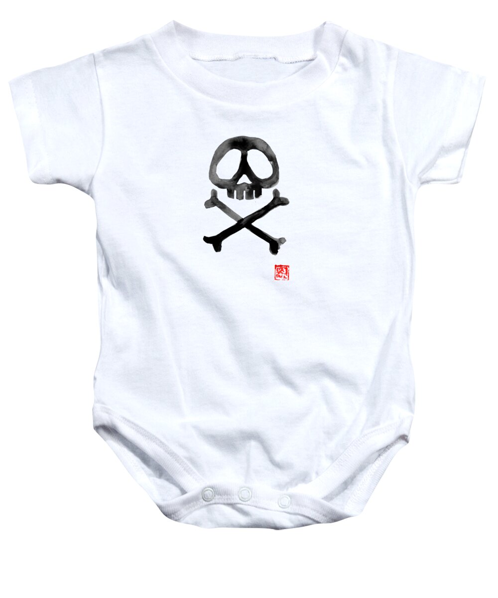 Albator Baby Onesie featuring the drawing Pavillon Noir by Pechane Sumie