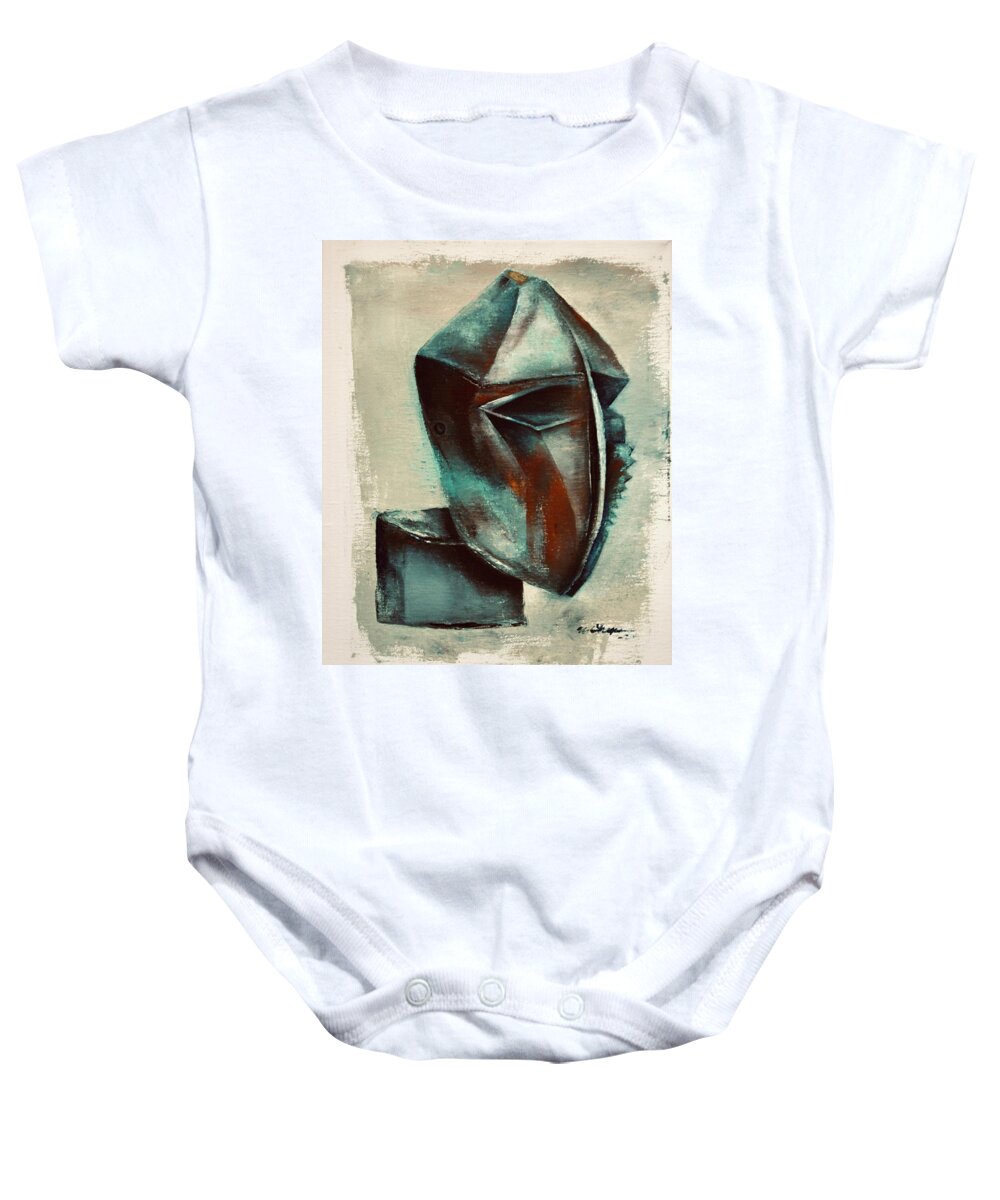 Philosophy Baby Onesie featuring the painting Philosopher's Headstone by Martel Chapman