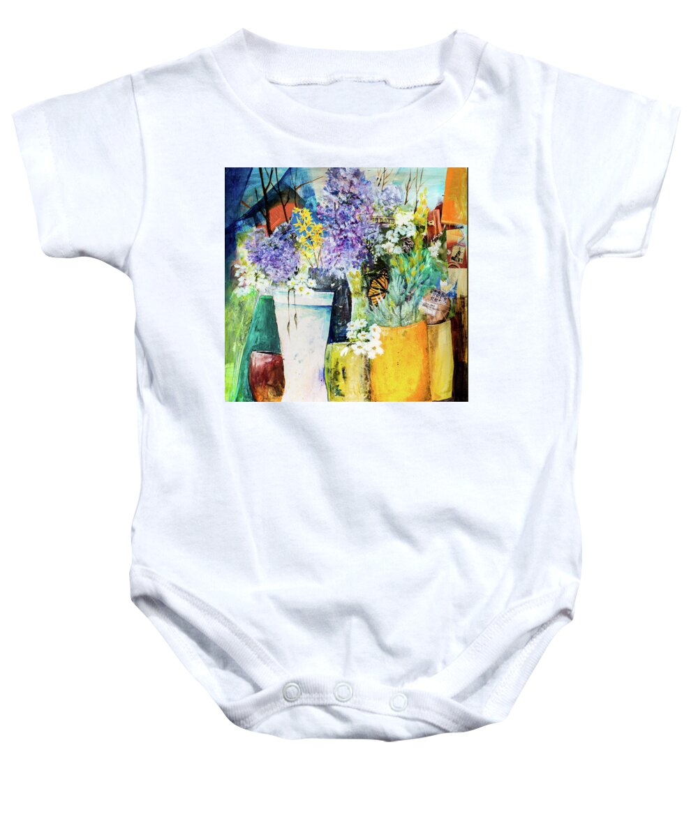 Acrylic Baby Onesie featuring the painting Picture Puzzle by Lee Beuther