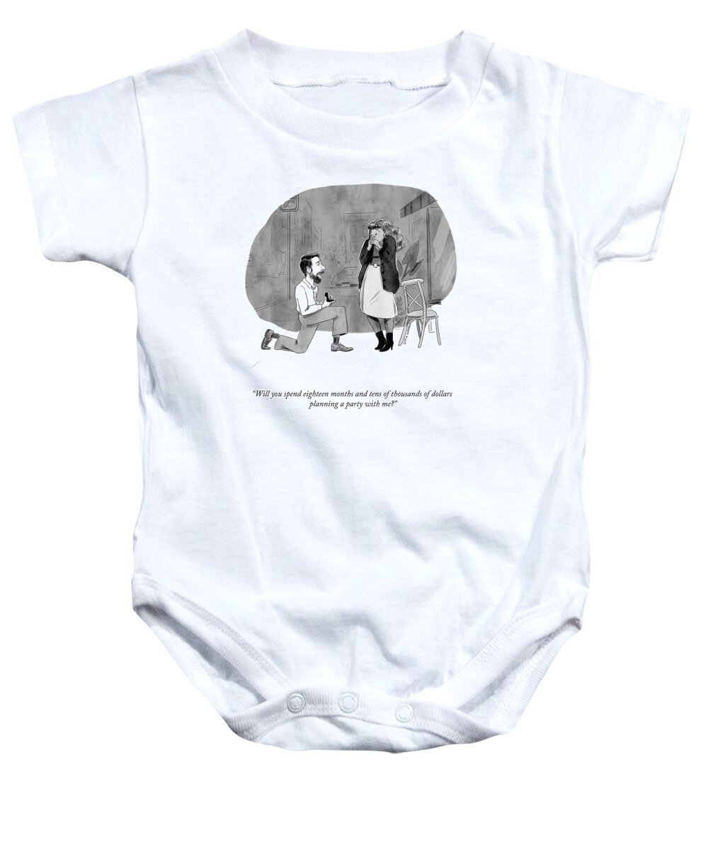A23519 Baby Onesie featuring the drawing Planning A Party by Sofia Warren