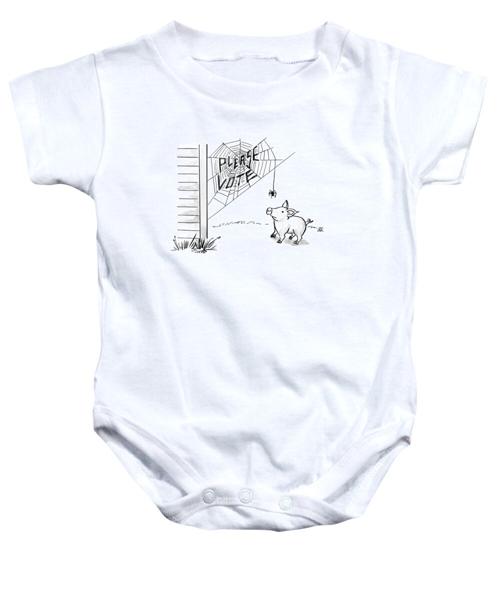A24633 Baby Onesie featuring the drawing Please Vote by Ali Solomon