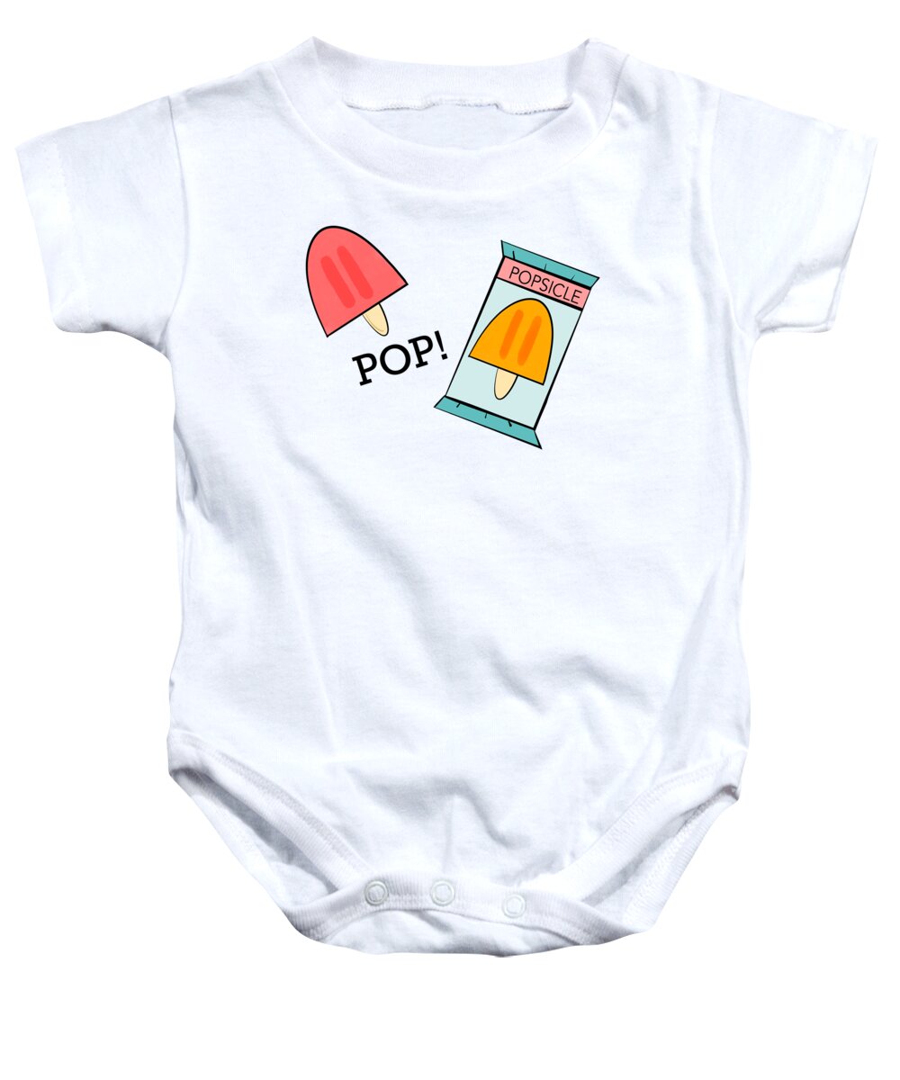 Red Baby Onesie featuring the digital art Pop by Bnte Creations