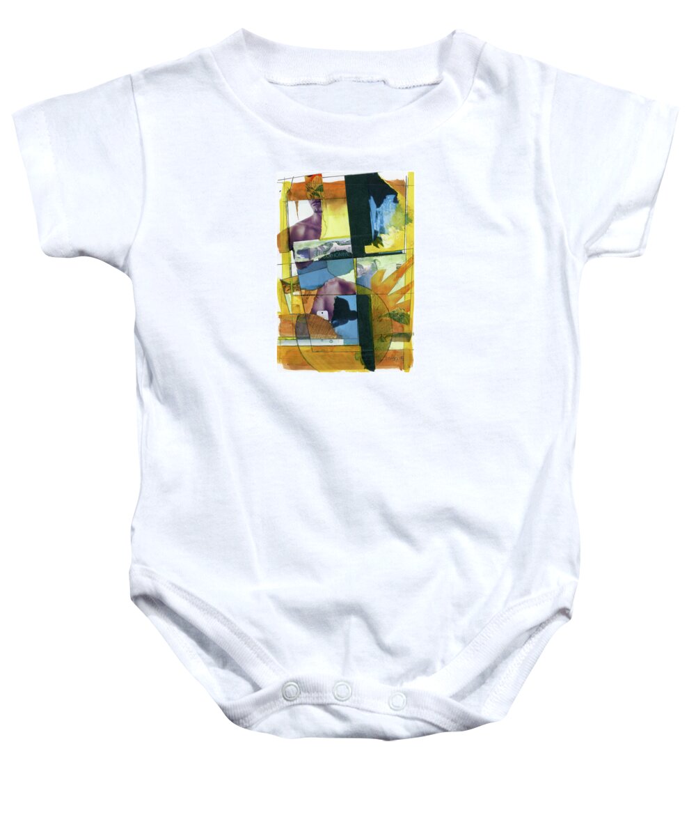 Collage Baby Onesie featuring the painting Pour Hommes by Paul HAIGH