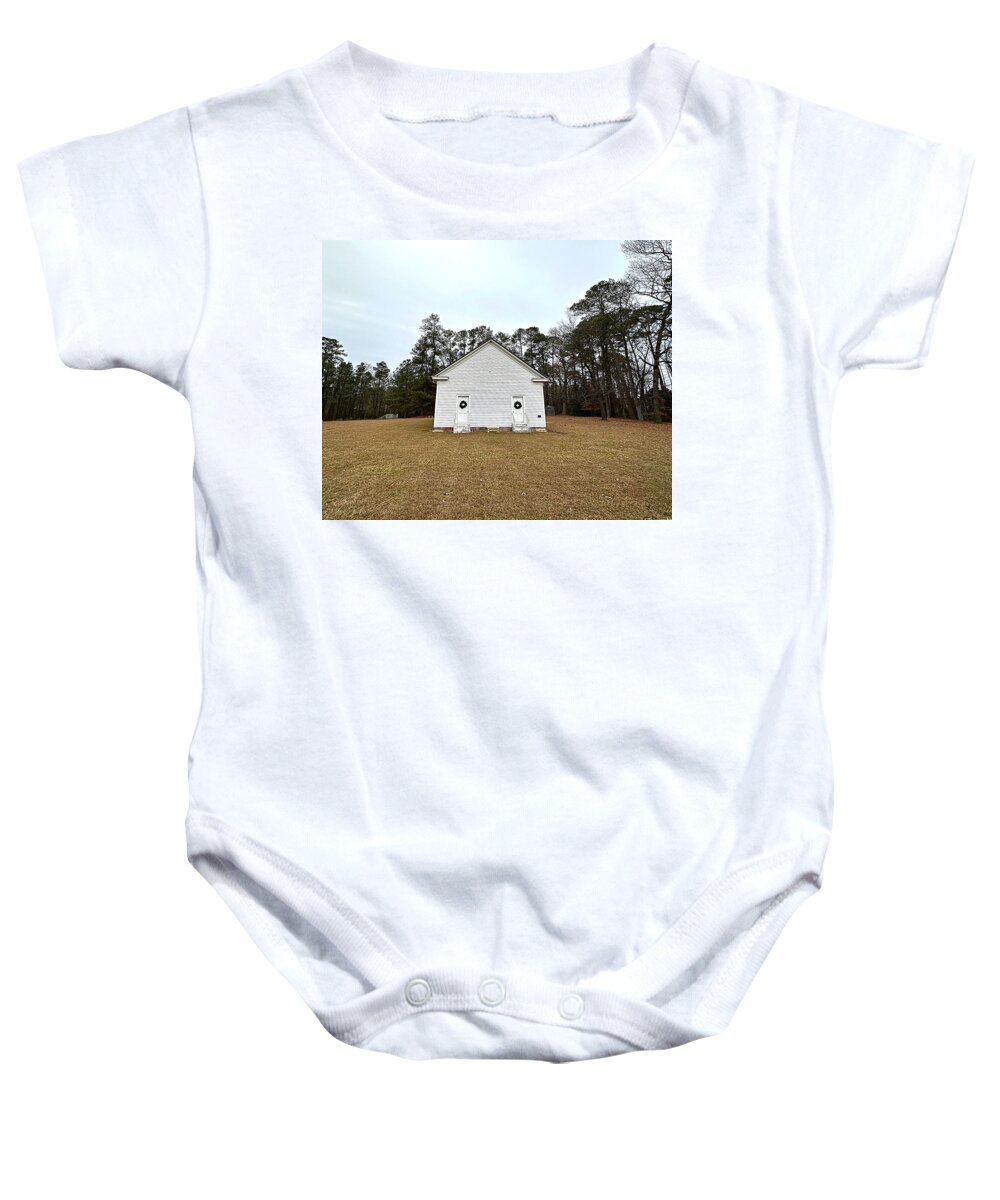 Red Banks Primitive Baptist Church Baby Onesie featuring the photograph Primitive Baptist Church by Lee Darnell