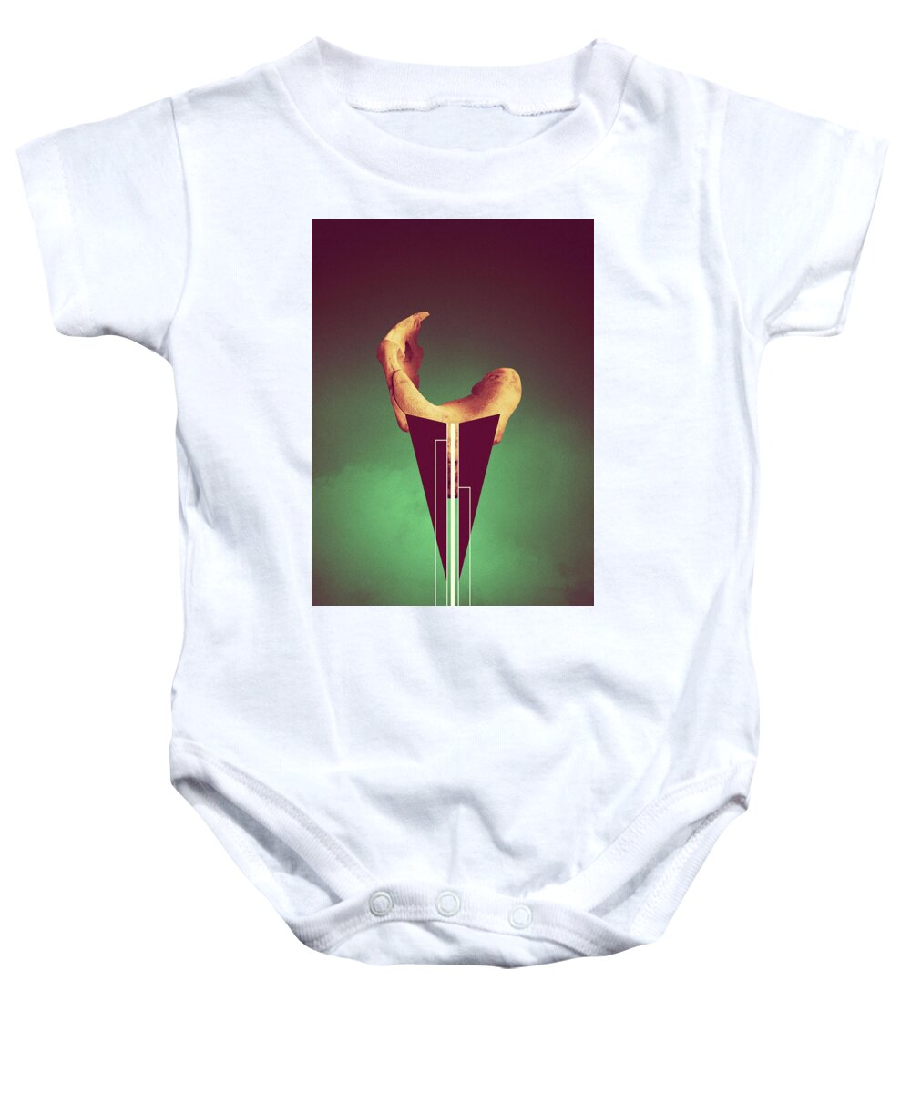 Abstract Baby Onesie featuring the photograph Psychic Horns by Joseph Westrupp