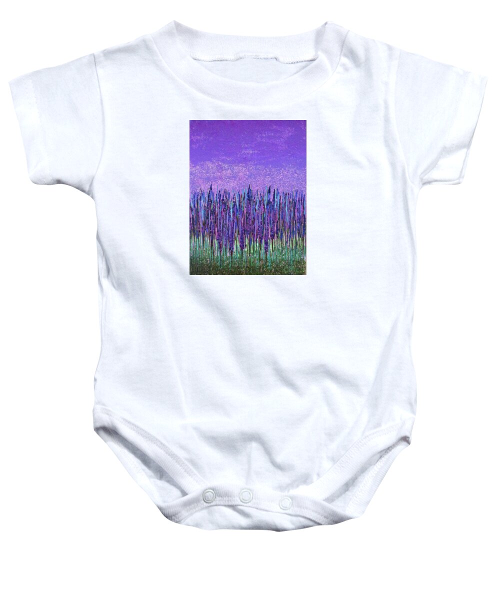 Purple Baby Onesie featuring the painting Purple Landscape by Corinne Carroll