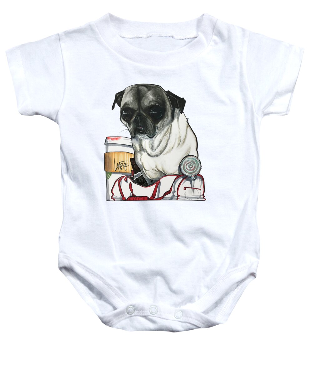 Quesenberry Baby Onesie featuring the drawing Quesenberry 18-1011 by Canine Caricatures By John LaFree